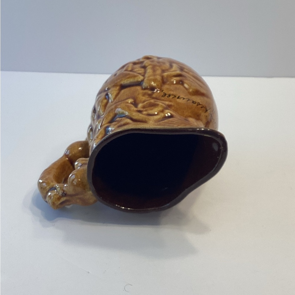 Vintage Canada Brown Glaze Stoneware Pottery Pitcher Syrup Jug Souvenir Lake NH - Picture 4 of 6